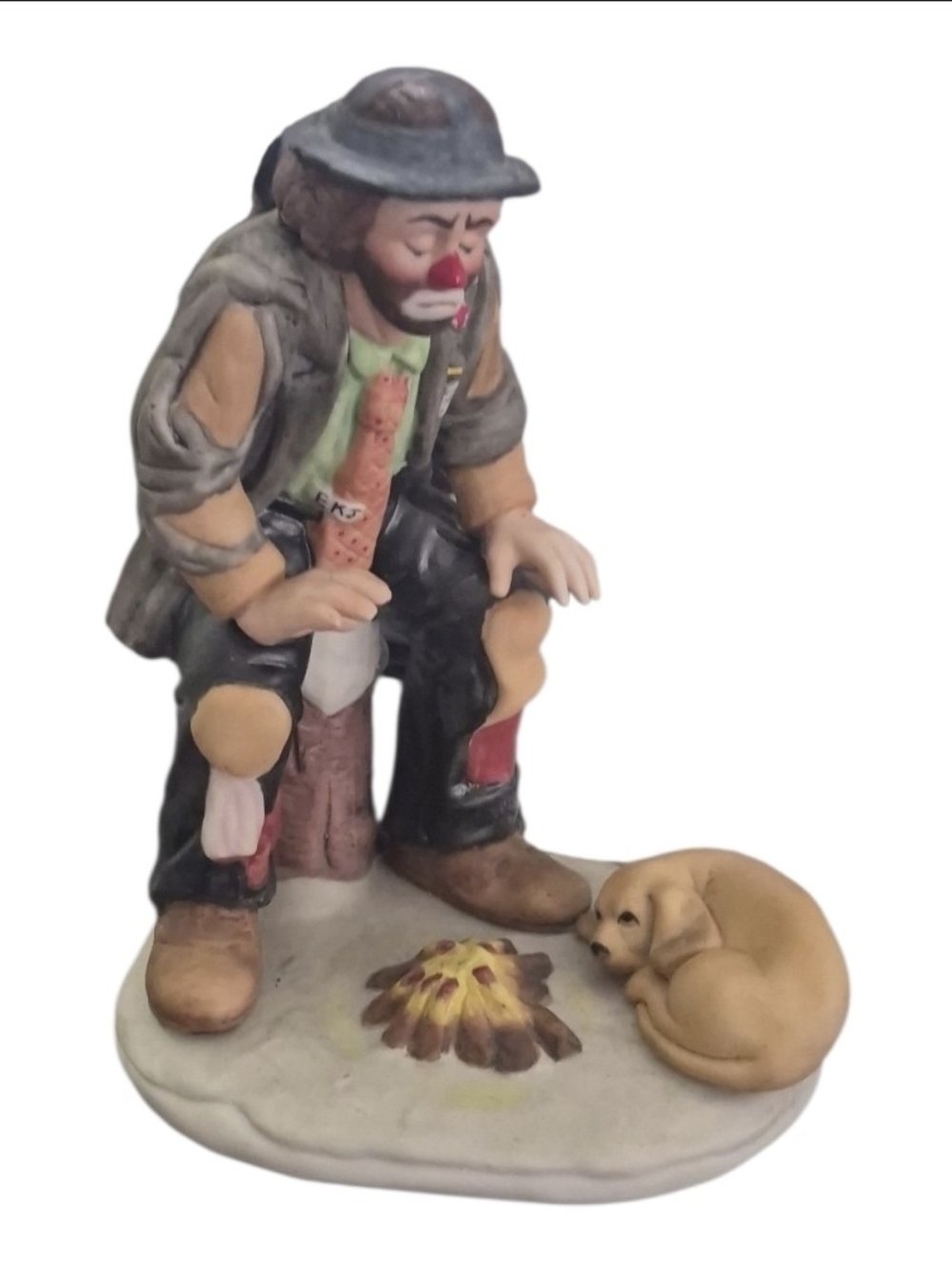 Emmett Kelly Jr. Figurine "WINTER" 1993 with Box & Stand Four Seasons Signed